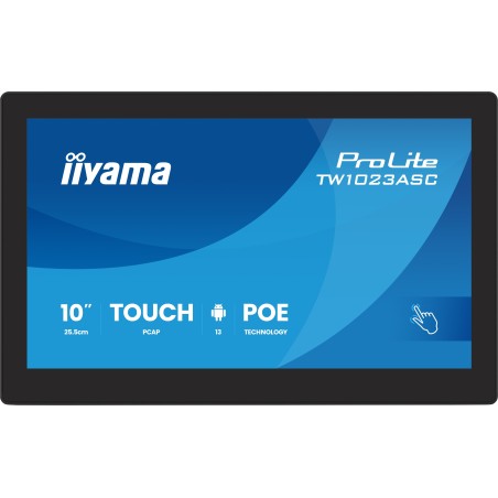 iiyama TW1023ASC-B3P Écran d'affichage dynamique En forme de kiosk 25,6 cm (10.1") Wifi 385 cd/m² WXGA Noir Écran tactile