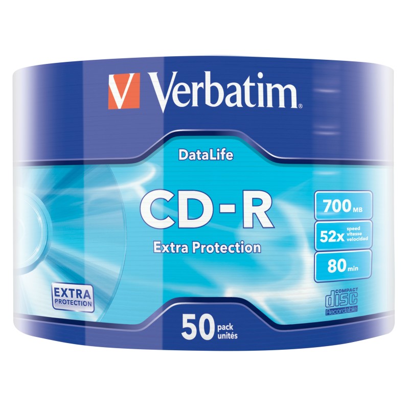 Verbatim CD-R Extra Protection 700 Mo 52x 50 pièce(s) Verbatim CD-R Extra Protection 700 Mo 52x 50 pièce(s)
