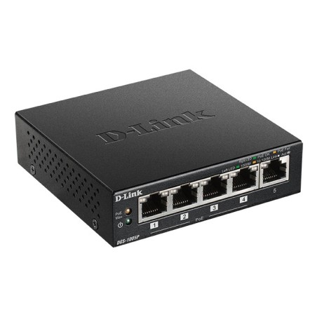 D-Link DGS-1005P/E commutateur réseau Non-géré Gigabit Ethernet (10/100/1000) Connexion Ethernet, supportant l'alimentation via