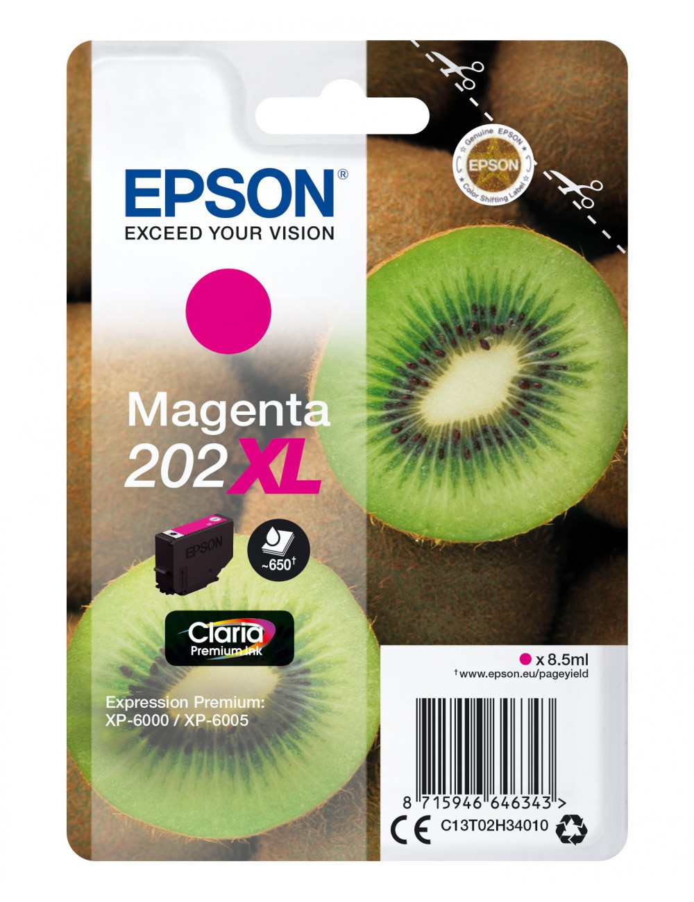 Epson Kiwi Singlepack Magenta 202XL Claria Premium Ink