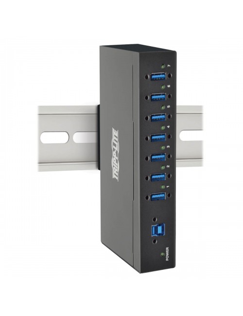 Tripp Lite Robusto Hub Industrial USB 3.0 SuperSpeed de 7 Puertos con Inmunidad ESD de 20KV y Caja Metálica Instalable