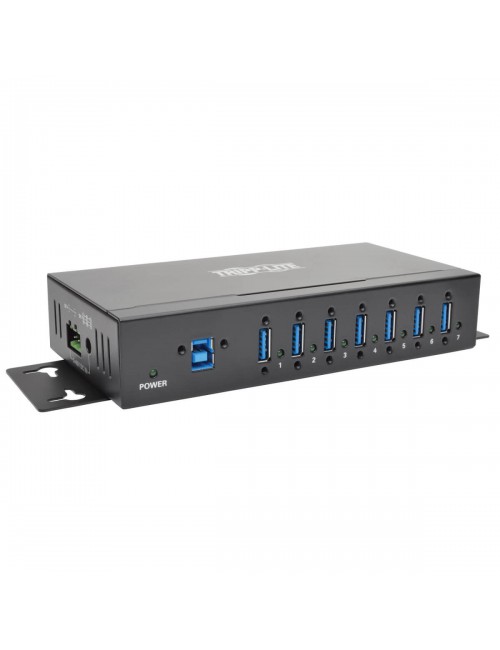 Tripp Lite Robusto Hub Industrial USB 3.0 SuperSpeed de 7 Puertos con Inmunidad ESD de 20KV y Caja Metálica Instalable