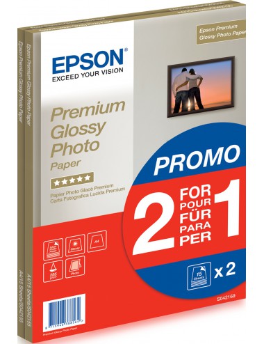 Epson Premium Glossy Photo Paper - A4 - 2x 15 Fogli