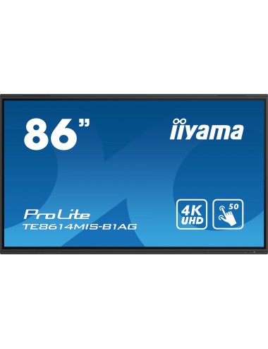 iiyama TE8614MIS-B1AG affichage de messages Écran plat interactif 2,17 m (85.6") LCD Wifi 435 cd m² 4K Ultra HD Noir Écran