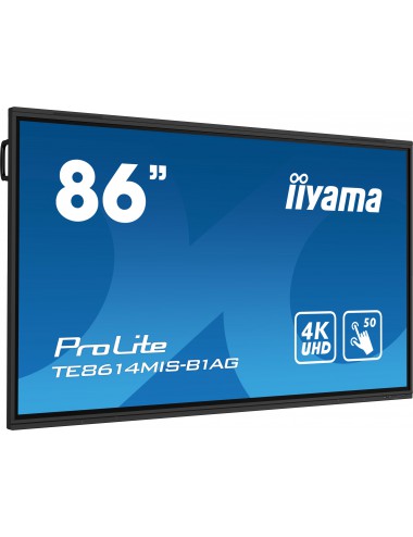 iiyama TE8614MIS-B1AG pantalla de señalización Panel plano interactivo 2,17 m (85.6") LCD Wifi 435 cd m² 4K Ultra HD Negro