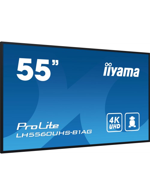 iiyama PROLITE Pizarra de caballete digital 139,7 cm (55") LED Wifi 500 cd m² 4K Ultra HD Negro Procesador incorporado