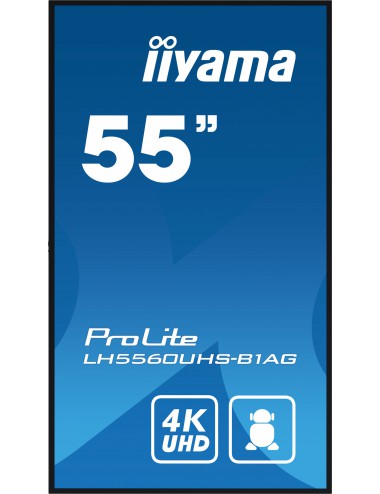 iiyama PROLITE Carte A numérique 139,7 cm (55") LED Wifi 500 cd m² 4K Ultra HD Noir Intégré dans le processeur Android 11 24 7