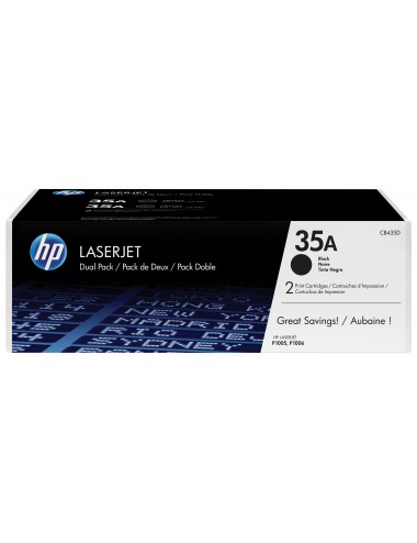 HP Pack de ahorro de 2 cartuchos de tóner original LaserJet 35A negro