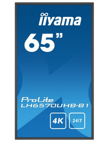 iiyama LH6570UHB-B1 pantalla de señalización Pantalla plana para señalización digital 163,8 cm (64.5") VA 700 cd m² 4K Ultra