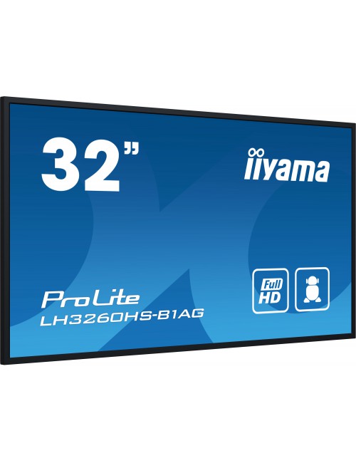 iiyama PROLITE Pizarra de caballete digital 80 cm (31.5") LED Wifi 500 cd m² Full HD Negro Procesador incorporado Android 11