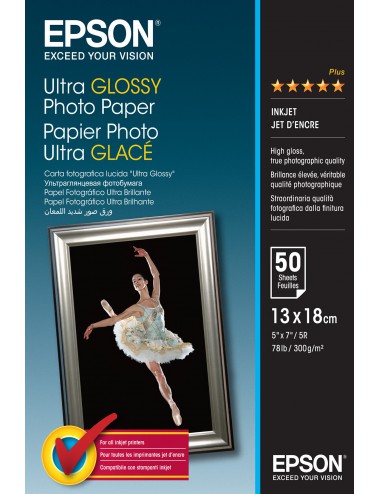 Epson Ultra Glossy Photo Paper - 13x18cm - 50 Feuilles
