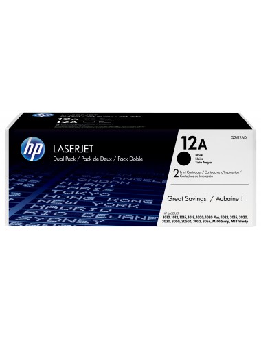HP Confezione da 2 cartucce originali di Toner nero LaserJet 12A