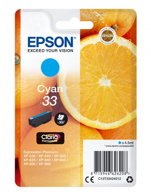 Epson Oranges Cartuccia Ciano T33 Claria Premium