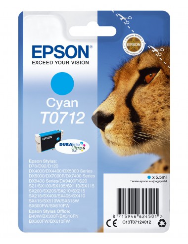 Epson Cheetah Cartucho T0712 cian (etiqueta RF)