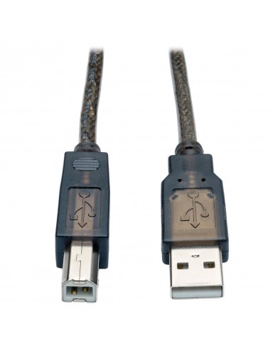 Tripp Lite USB A - USB B, m - m, 15.24m cavo USB 15,24 m USB 2.0 Metallico, Argento, Translucent