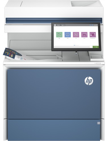 HP Impresora multifunción Color LaserJet Flow 6800zf, Imprima, copie, escanee y envíe por fax, Flow Pantalla táctil Grapado