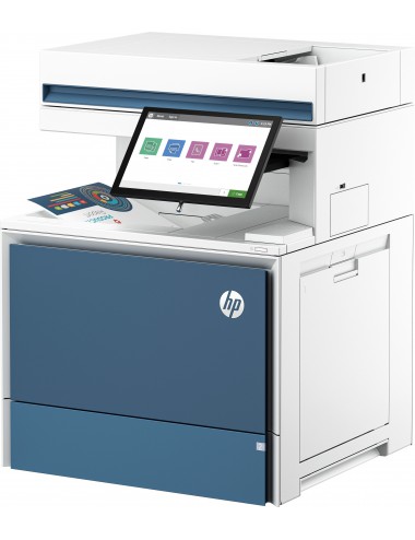 HP Impresora multifunción Color LaserJet Flow 6800zf, Imprima, copie, escanee y envíe por fax, Flow Pantalla táctil Grapado