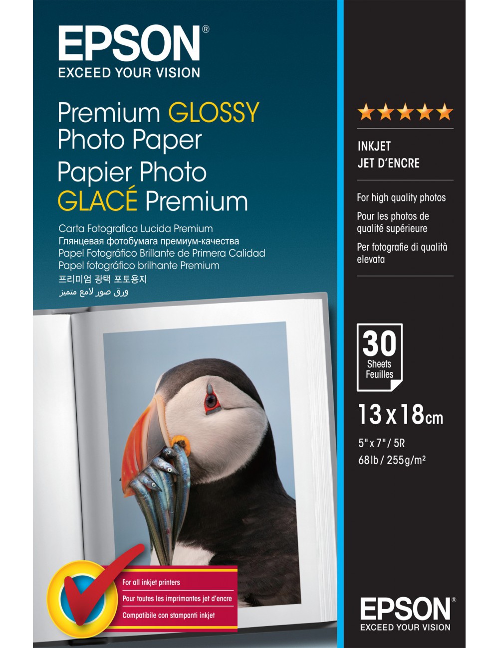 Epson Premium Glossy Photo Paper - 13x18cm - 30 Feuilles