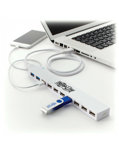 Tripp Lite U360-010C-2X3 hub & concentrateur USB 3.2 Gen 1 (3.1 Gen 1) Micro-B 5000 Mbit s Blanc