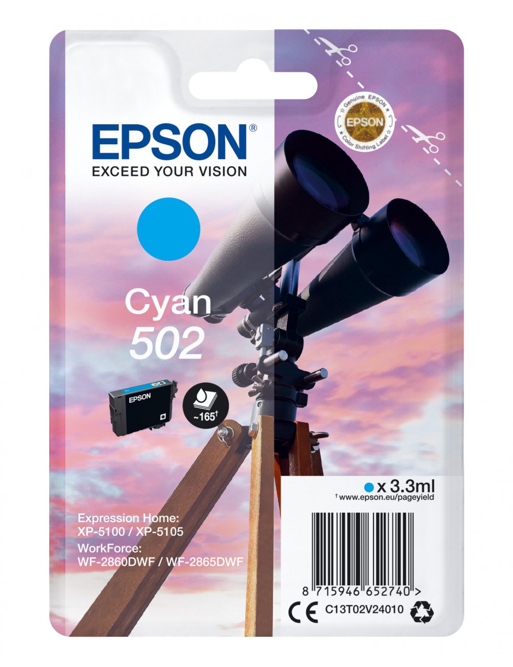 Epson Singlepack Cyan 502 Ink