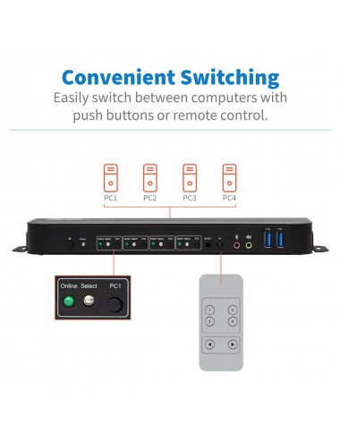 Tripp Lite B005-DPUA4 switch per keyboard-video-mouse (kvm) Nero