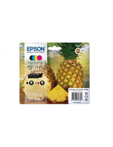 Epson 604 cartouche d'encre 4 pièce(s) Compatible Rendement standard Noir, Cyan, Magenta, Jaune