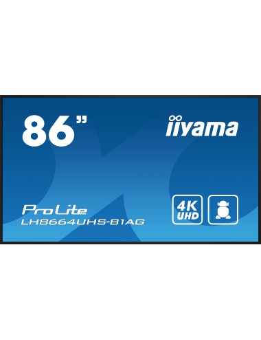 iiyama PROLITE Pannello A digitale 2,18 m (86") LED Wi-Fi 500 cd m² 4K Ultra HD Nero Processore integrato Android 11 24 7