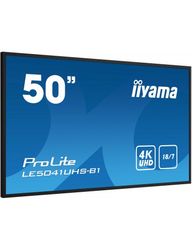 iiyama LE5041UHS-B1 pantalla de señalización Pantalla plana para señalización digital 125,7 cm (49.5") LCD 350 cd m² 4K Ultra