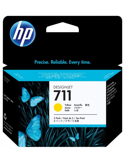 HP Confezione da 3 cartucce di inchiostro giallo DesignJet 711, 29 ml