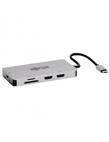 Tripp Lite U442-DOCK8G-GG base para portátil y replicador de puertos Alámbrico USB 3.2 Gen 1 (3.1 Gen 1) Type-C Negro, Gris