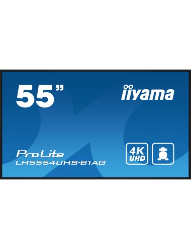 iiyama LH5554UHS-B1AG affichage de messages Écran plat de signalisation numérique 138,7 cm (54.6") LCD Wifi 500 cd m² 4K Ultra