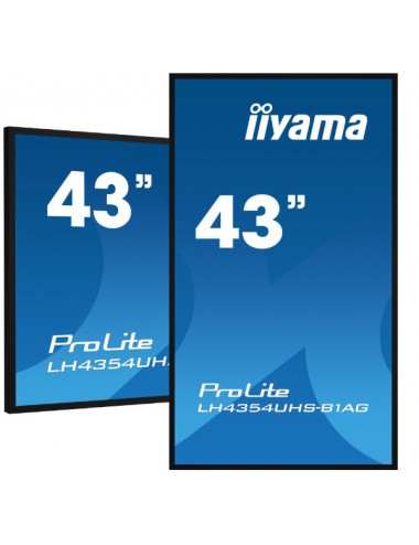iiyama LH4375UHS-B1AG pantalla de señalización 108 cm (42.5") LCD Wifi 500 cd m² 4K Ultra HD Procesador incorporado Android