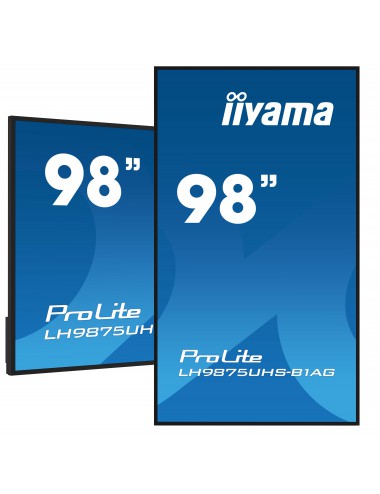 iiyama PROLITE Pizarra de caballete digital 2,49 m (98") LED Wifi 500 cd m² 4K Ultra HD Negro Procesador incorporado Android