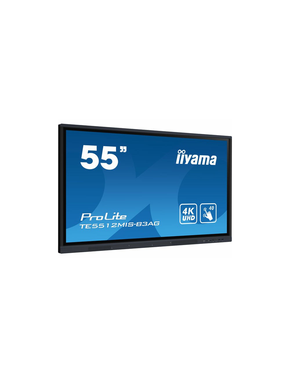 iiyama TE5512MIS-B3AG pantalla de señalización Diseño de quiosco 139,7 cm (55") LCD Wifi 400 cd m² 4K Ultra HD Negro Pantalla