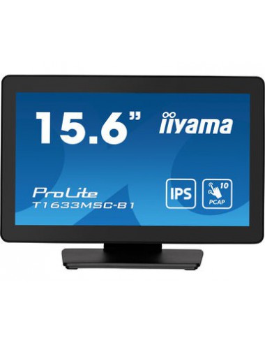 iiyama ProLite T1633MSC-B1 Monitor PC 39,6 cm (15.6") 1920 x 1080 Pixel Full HD LCD Touch screen Nero