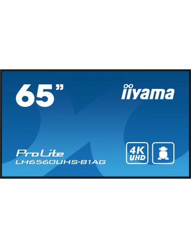 iiyama PROLITE Carte A numérique 165,1 cm (65") LED Wifi 500 cd m² 4K Ultra HD Noir Intégré dans le processeur Android 11 24 7