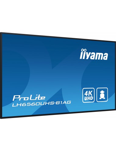 iiyama PROLITE Pizarra de caballete digital 165,1 cm (65") LED Wifi 500 cd m² 4K Ultra HD Negro Procesador incorporado