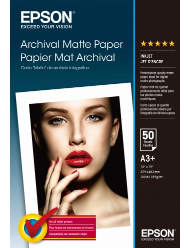 Epson Archival Matte Paper, DIN A3+, 189 g m², 50 hojas