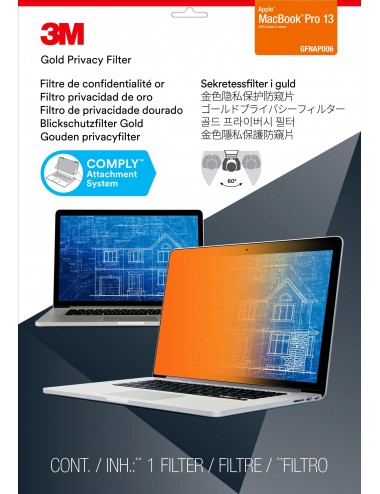 3M Filtre de confidentialité or pour Apple® MacBook Pro® 13 pouces (modèle 2016 ou plus récent)