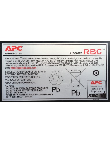 APC RBC33 batería para sistema ups Sealed Lead Acid (VRLA)