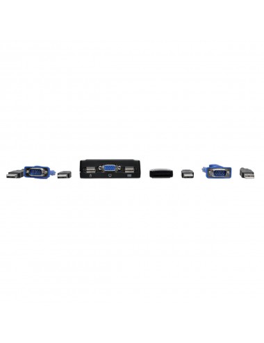 Tripp Lite B032-VU2 Cable KVM USB VGA de 2 Puertos con cables y USB para Compartir Perifericos