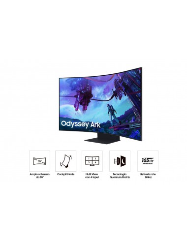 Samsung Odyssey Monitor Gaming Ark 2ª Gen. da 55" UHD Curvo