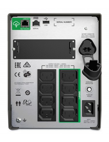 APC Smart-UPS SMT1500IC Alimentation de secours - 8x C13, USB, SmartConnect, 1500 VA