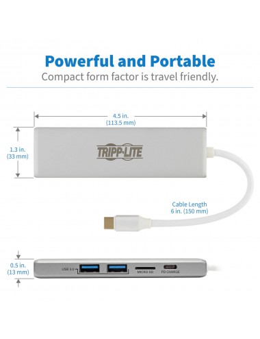 Tripp Lite U442-DOCK10-S replicatore di porte e docking station per laptop USB 3.2 Gen 2 (3.1 Gen 2) Type-C Argento