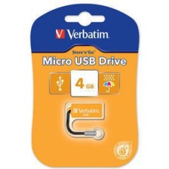 Verbatim Micro USB Drive 4GB - Volcanic Orange lecteur USB flash 4 Go USB Type-A 2.0