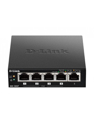 D-Link DGS-1005P E switch No administrado Gigabit Ethernet (10 100 1000) Energía sobre Ethernet (PoE) Negro