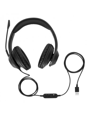 Targus AEH102GL écouteur casque Avec fil Arceau Appels Musique USB Type-A Noir