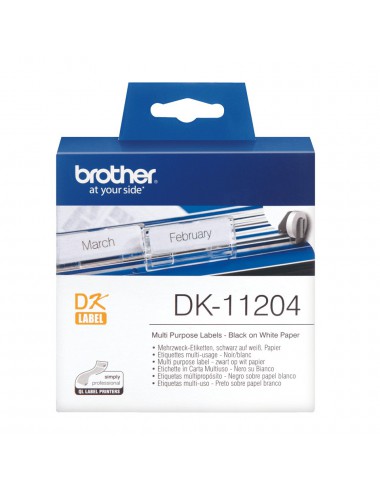 Brother DK-11204 cinta para impresora de etiquetas Negro sobre blanco