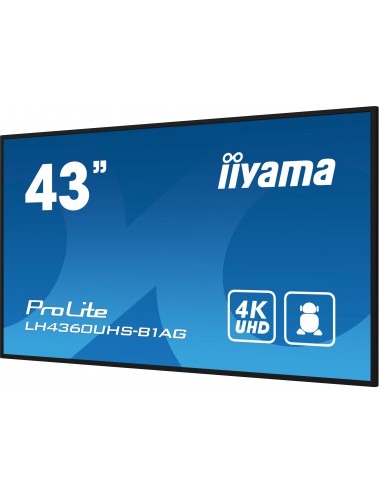 iiyama LH4360UHS-B1AG visualizzatore di messaggi Pannello A digitale 108 cm (42.5") LED Wi-Fi 500 cd m² 4K Ultra HD Nero