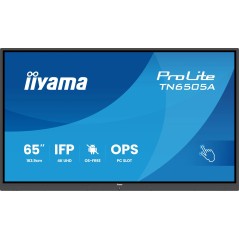iiyama TN6505A-B1AG Écran d'affichage dynamique Écran plat interactif 163,8 cm (64.5") 500 cd m² 4K Ultra HD Noir Écran tactile